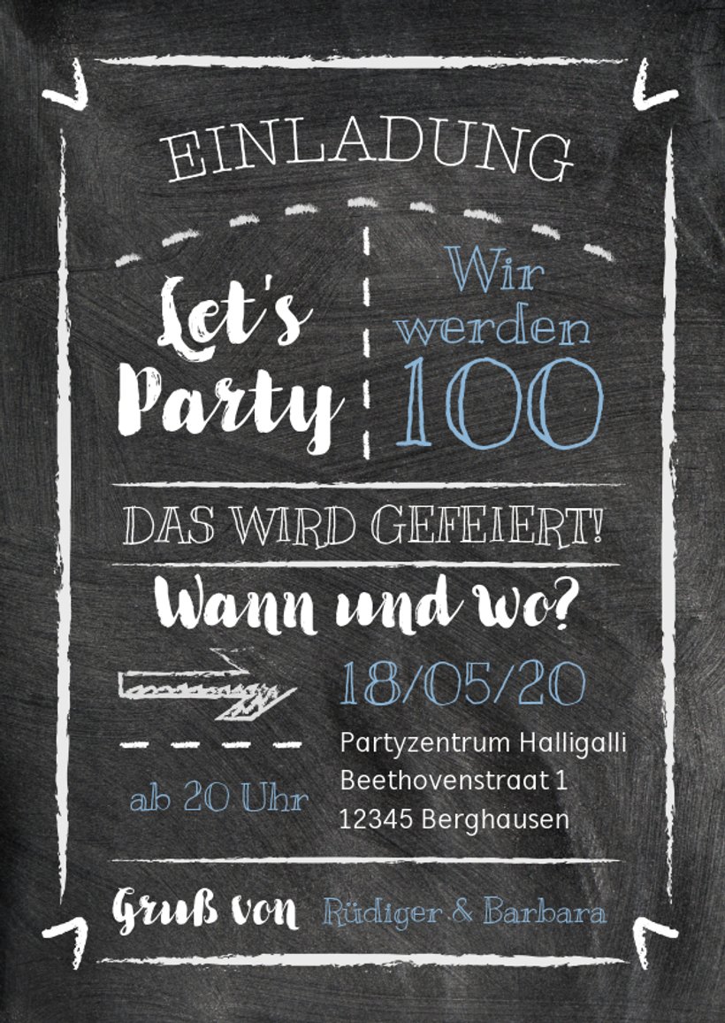 Einladung Gemeinsame Kreide-Party | Kaartje2go