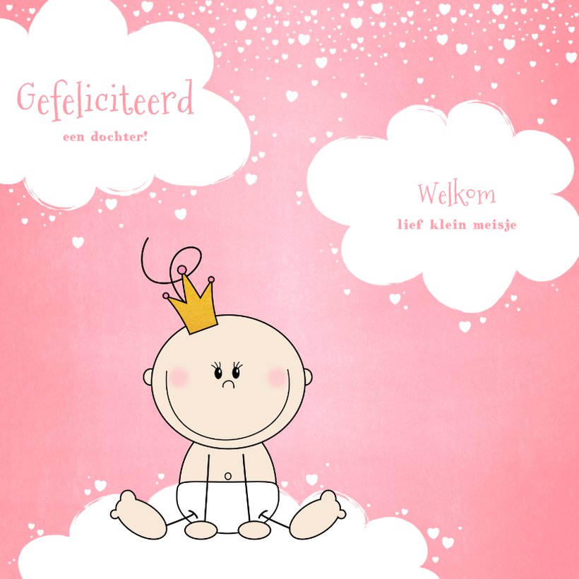 Felicitatie kaartje lief prinsesje wolken en | Kaartje2go