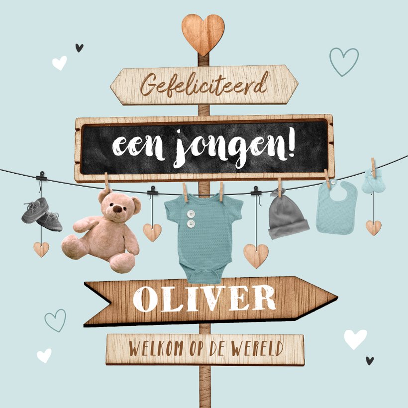 Felicitatiekaart Baby Geboorte Jongen Babyspul Kaartje Go