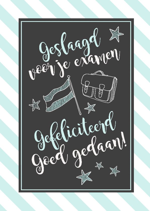 Felicitatiekaart Geslaagd Krijtbord | Kaartje2go