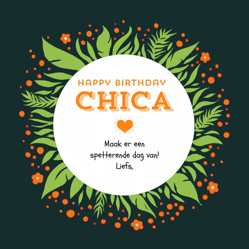 Felicitatiekaart happy birthday chica | Kaartje2go