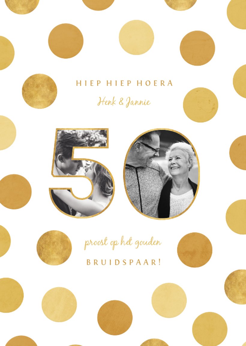 Felicitatiekaart Jubileum Fotocollage'50' Met | Kaartje2go