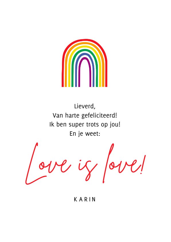 Felicitatiekaart Pride Regenboog Trots Op Jou Kaartje2go