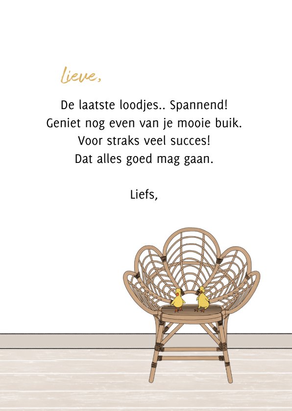 Felicitatiekaart zwangerschap laatste loodjes Kaartje2go
