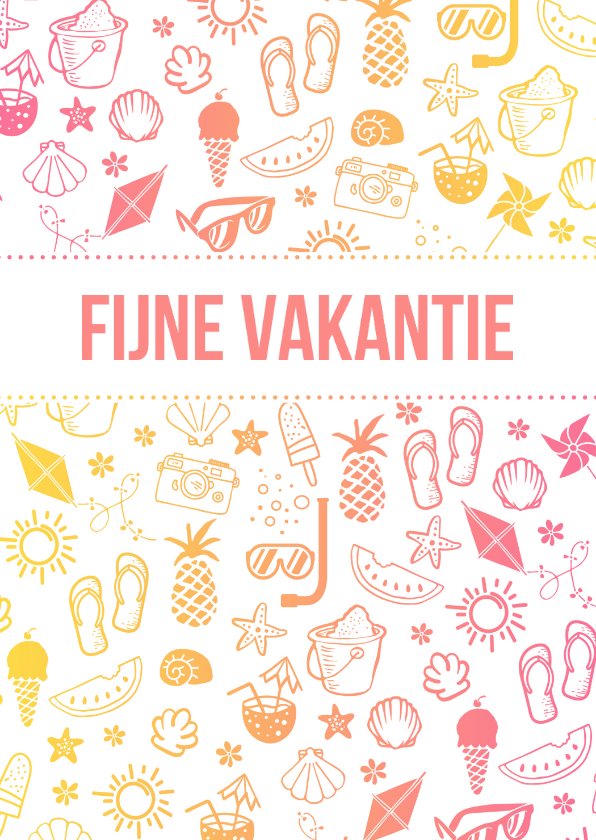 Fijne vakantie illustraties verloop van pink | Kaartje2go
