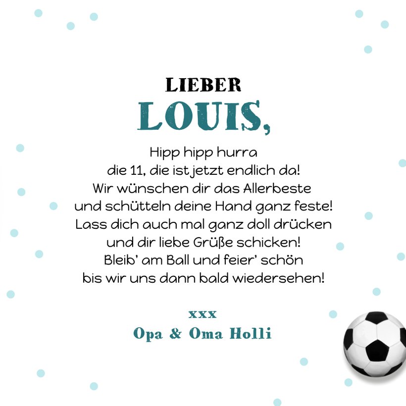 Geburtstagskarte Junge Fußball mit Foto Kaartje2go
