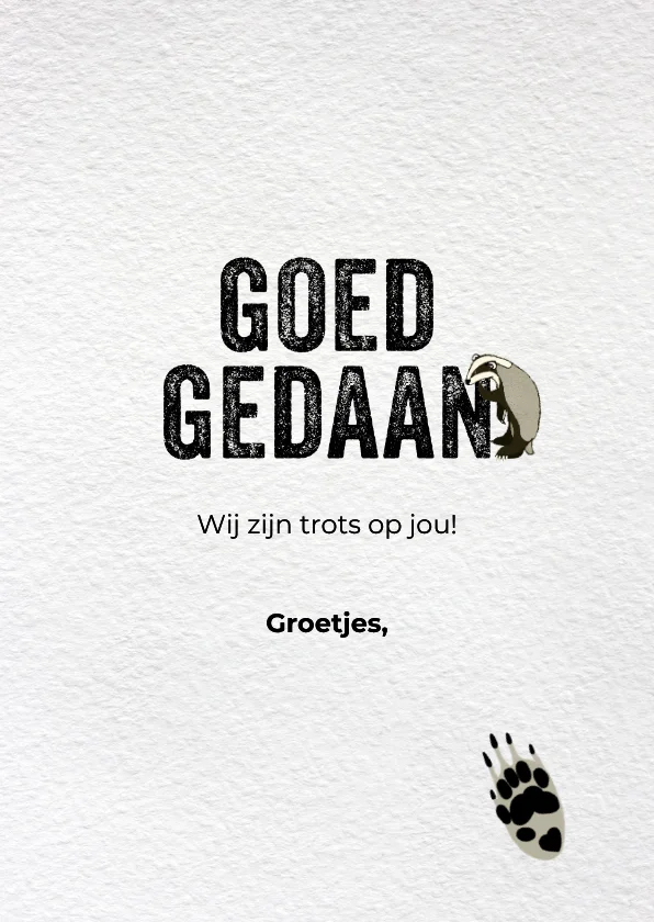 Geslaagdkaart Goed gedaan 'das niet gek' 3
