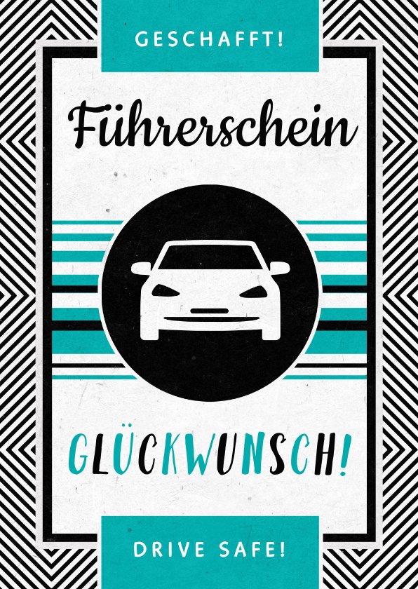 Glückwunschkarte Führerschein bestanden Kaartje2go