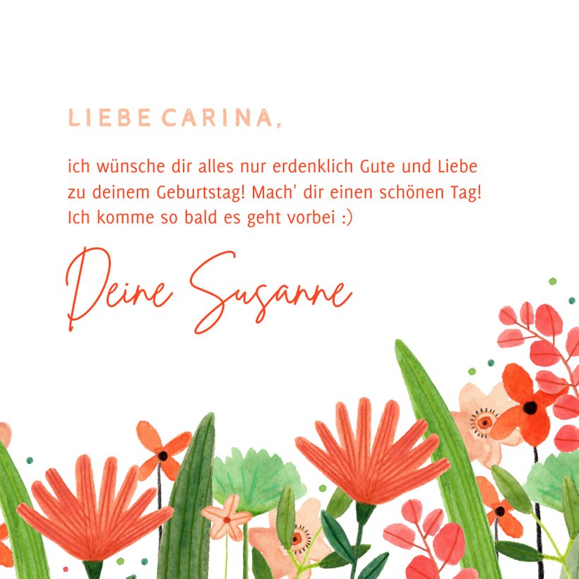 Glückwunschkarte Geburtstag Blumenwiese Kaartje2go