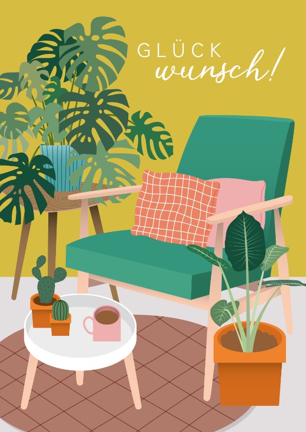 Glückwunschkarte neue Wohnung Vintagelook | Kaartje2go Glückwunschkarte neue Wohnung Vintagelook | Kaartje2go