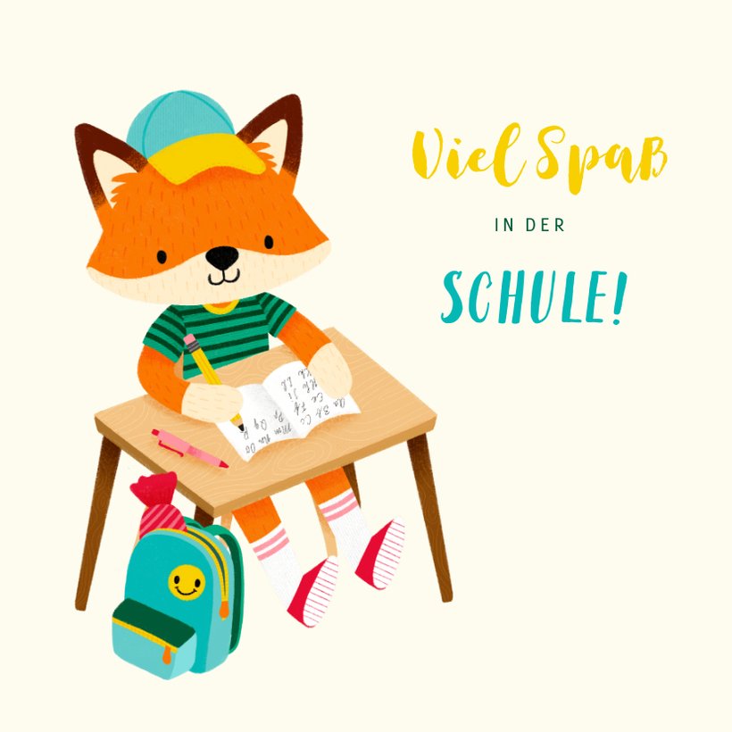 Glückwunschkarte Viel Spaß in der Schule | Kaartje2go