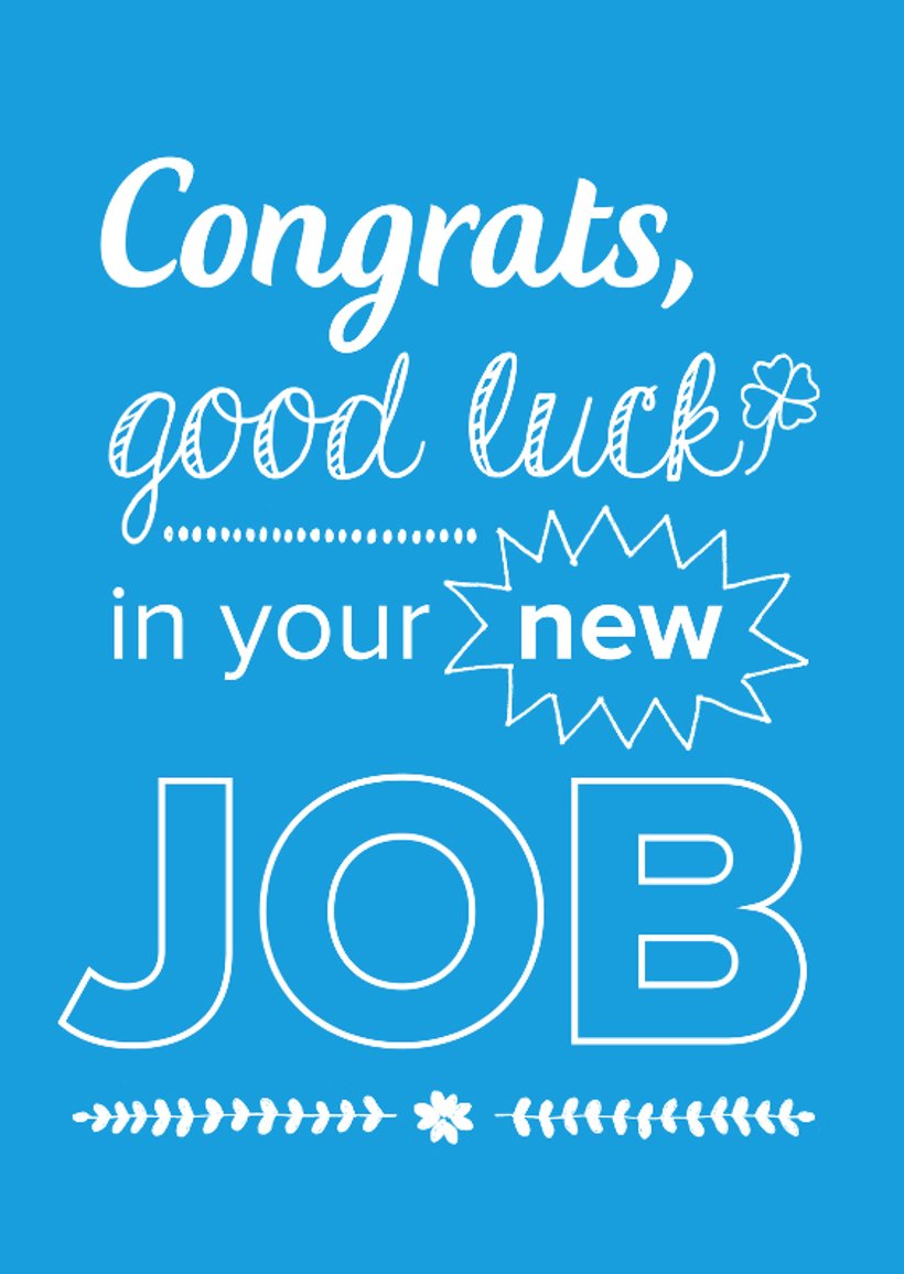 Good Luck On Your New Job Card Printable