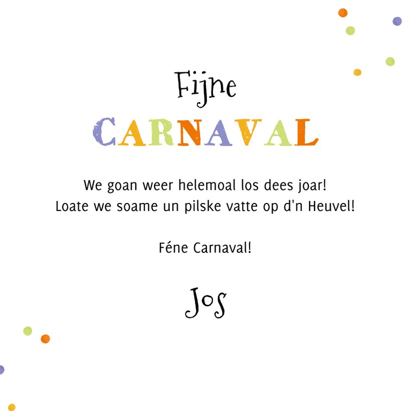 Grappige carnavalskaart bier confetti humor Kaartje2go
