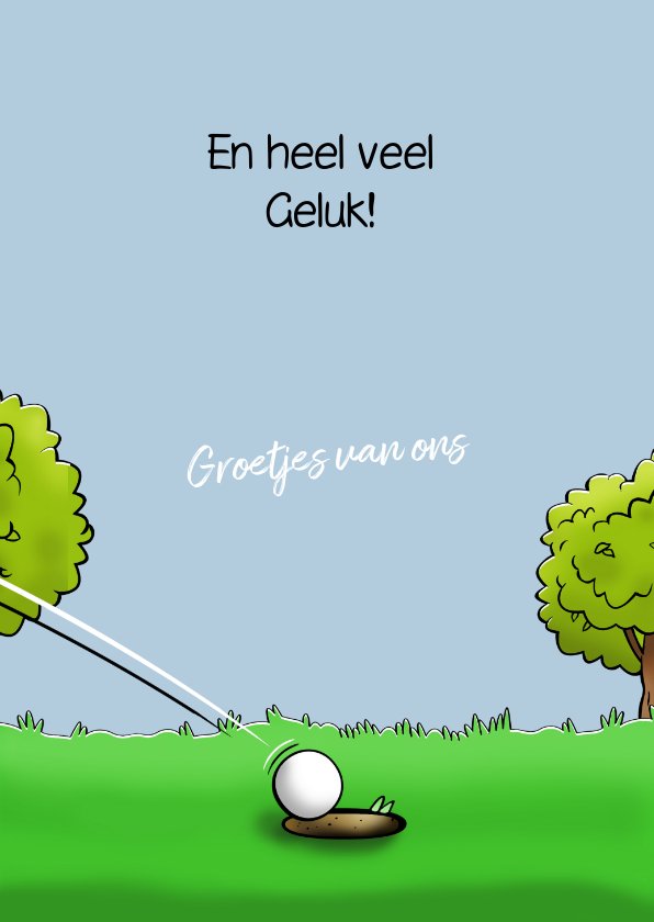 Grappige Felicitatiekaart Met Golfspeler Die Kaartje2go