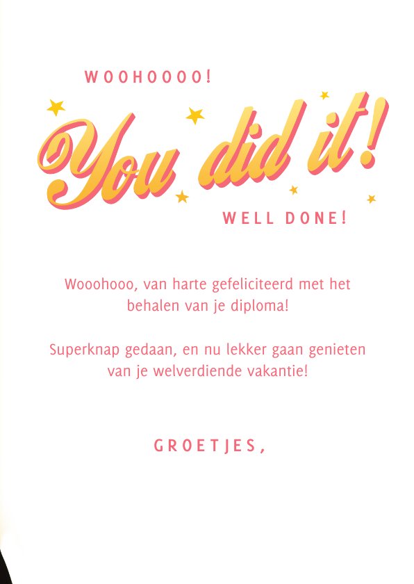 Grappige Geslaagd Felicitatie Kaart Met | Kaartje2go