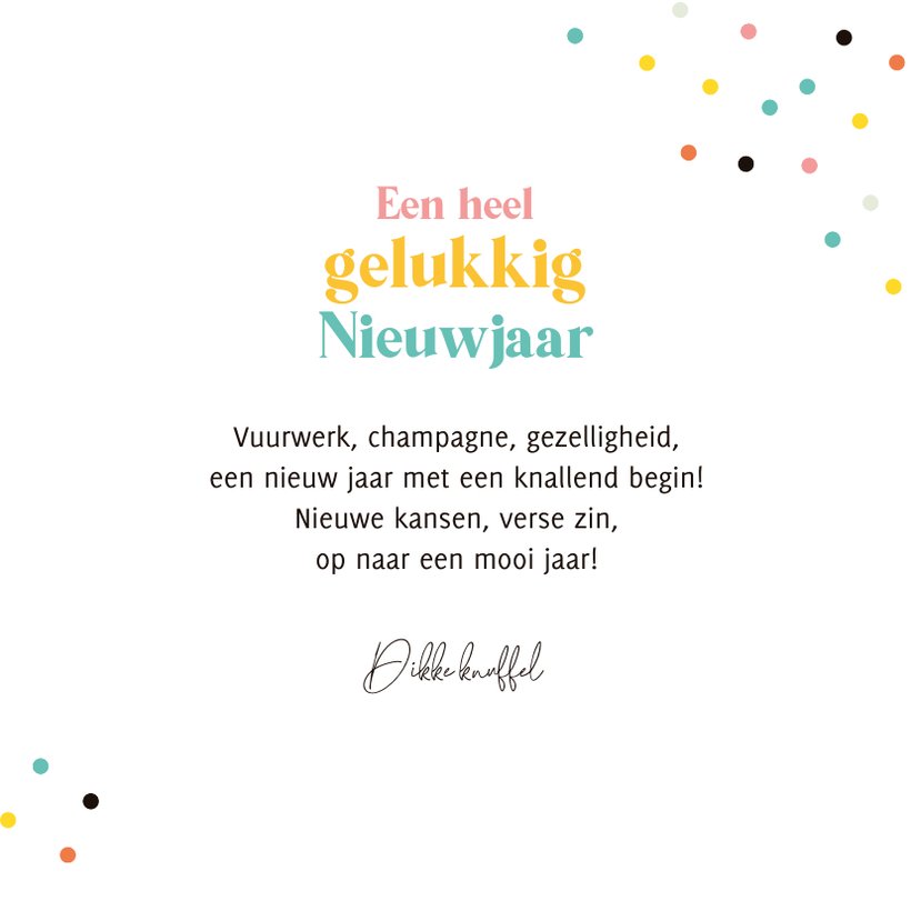 Grappige kleurrijke nieuwjaarskaart met ster | Kaartje2go