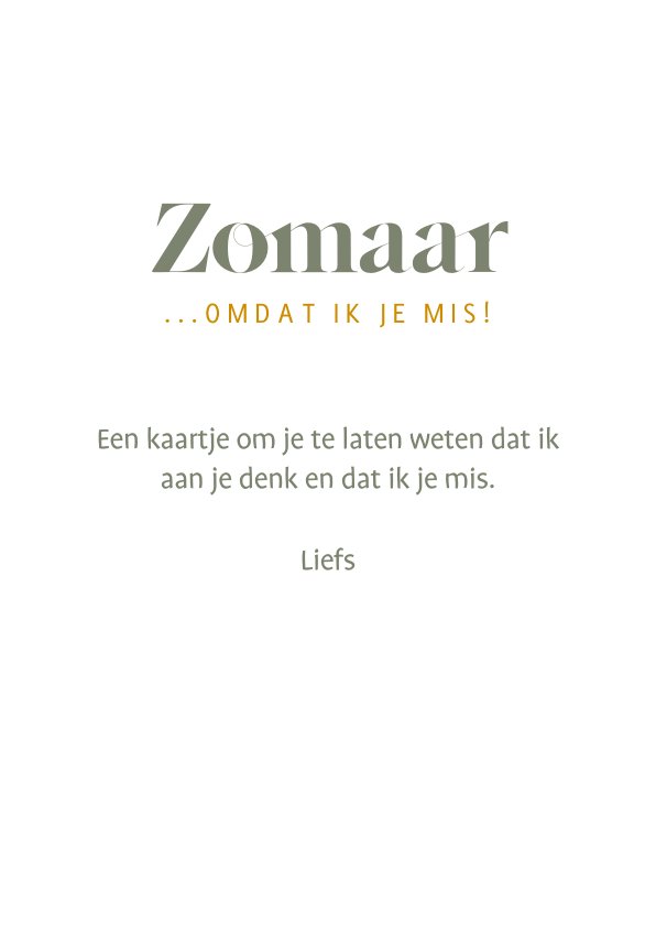 Grappige zomaar kaart met mus en tekst'ik mus