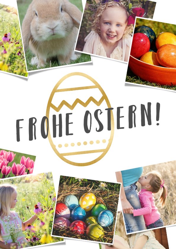 Grußkarte zu Ostern eigene Fotos&amp; Ei Kaartje2go