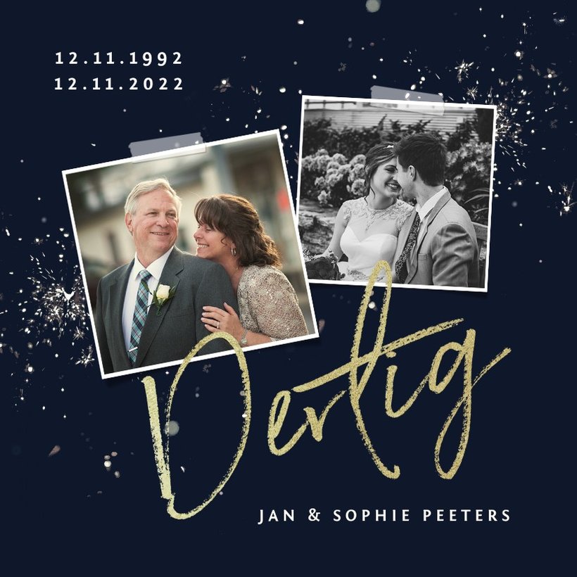 Jubileum uitnodiging 30 jaar sparkle en foto's | Kaartje2go