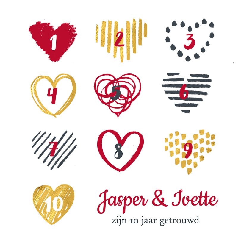 Jubileumkaart vijftig jaar getrouwd