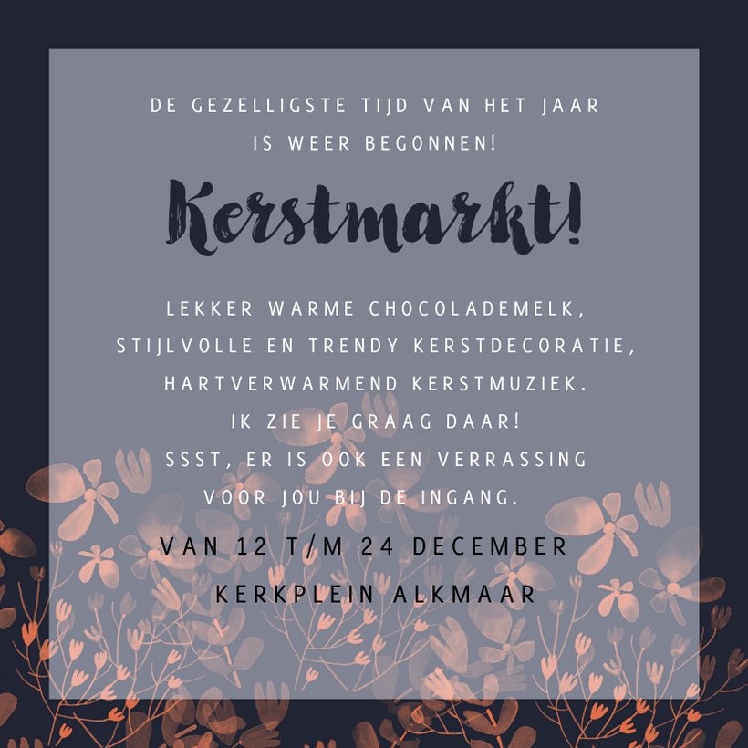 Kerst uitnodiging kerstmarkt Kaartje2go