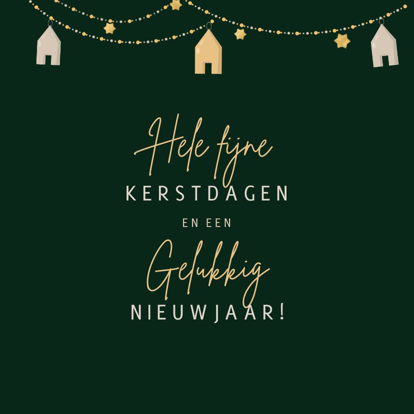 Kerst verhuisbericht huisjes kerstslinger foto Kaartje2go