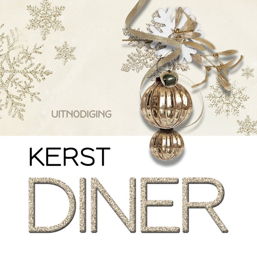 Kerstdiner Uitnodiging Stijlvolle Kerstbal | Kaartje2go