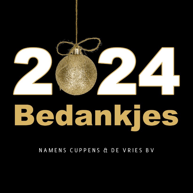 Kerstkaart 2024 Bedankjes Goud | Kaartje2go