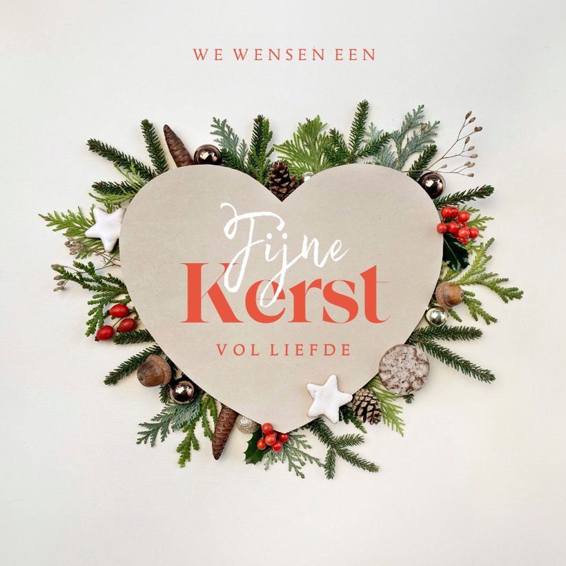 Kerstkaart Hartkerst Vol Liefde Kerstkaarten Kaartje2go