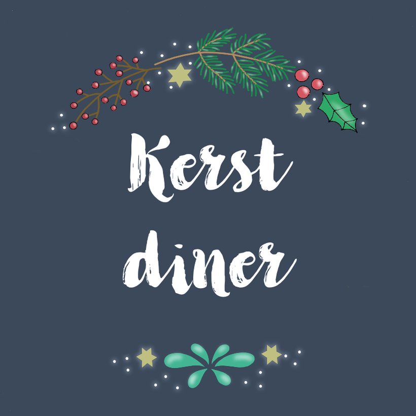 Kerstkaart uitnodiging kerstdiner SK Kaartje2go