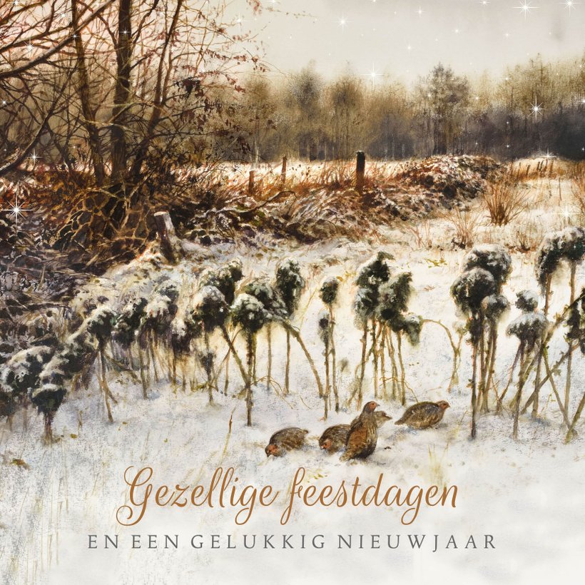 Kerstkaart winterlandschap Rien Poortvliet Kaartje2go