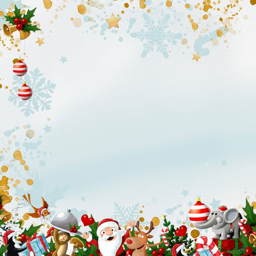 Kerstman met Rudolf, kerstboom en vogeltje met Kaartje2go