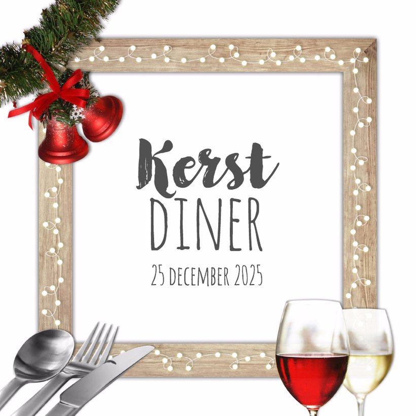 Kerstmenu in lijstisf Kerstkaarten Kaartje2go