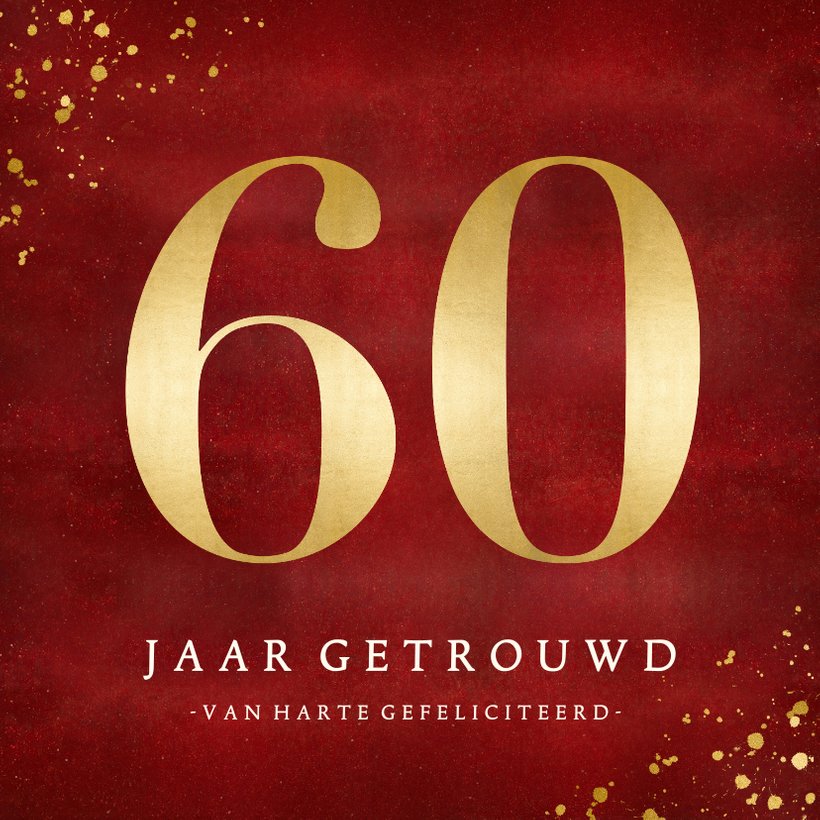 Klassieke Felicitatiekaart Huwelijk Diamant 60 Kaartje2go