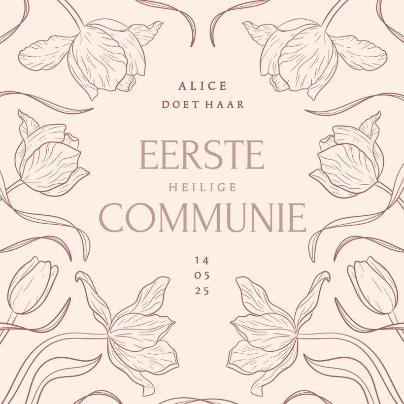 Wenskaart - Communie, van harte - De Vrolijke Engel