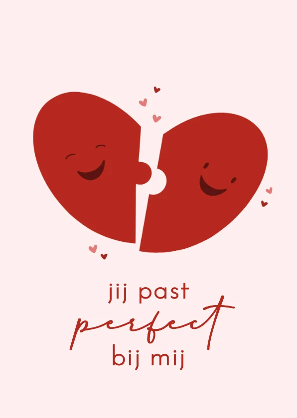 Kaartje2go - Valentijnskaart met hartjes puzzel