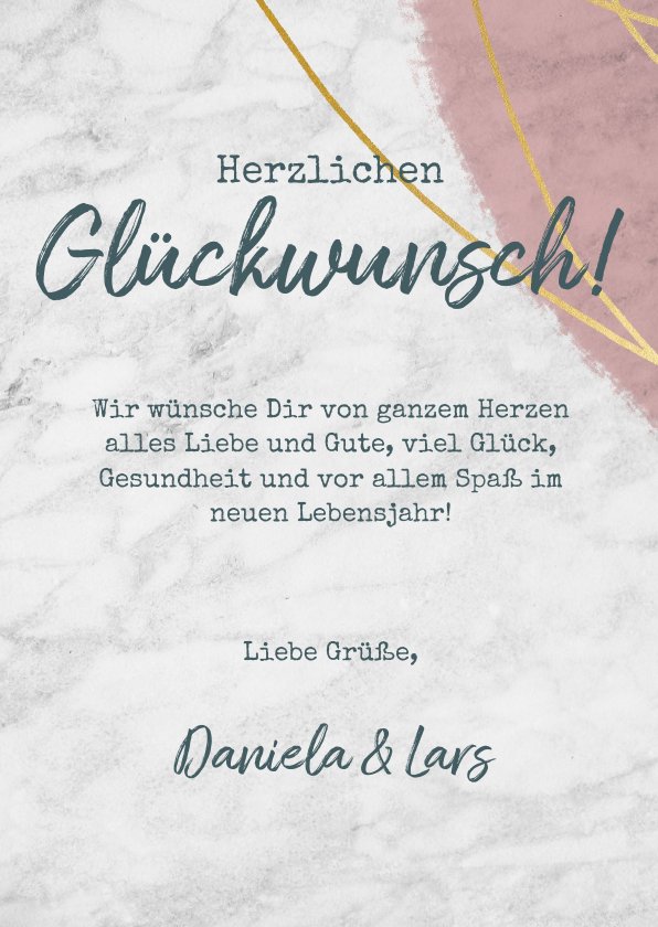 Moderne Glückwunschkarte zum Geburtstag mit Kaartje2go