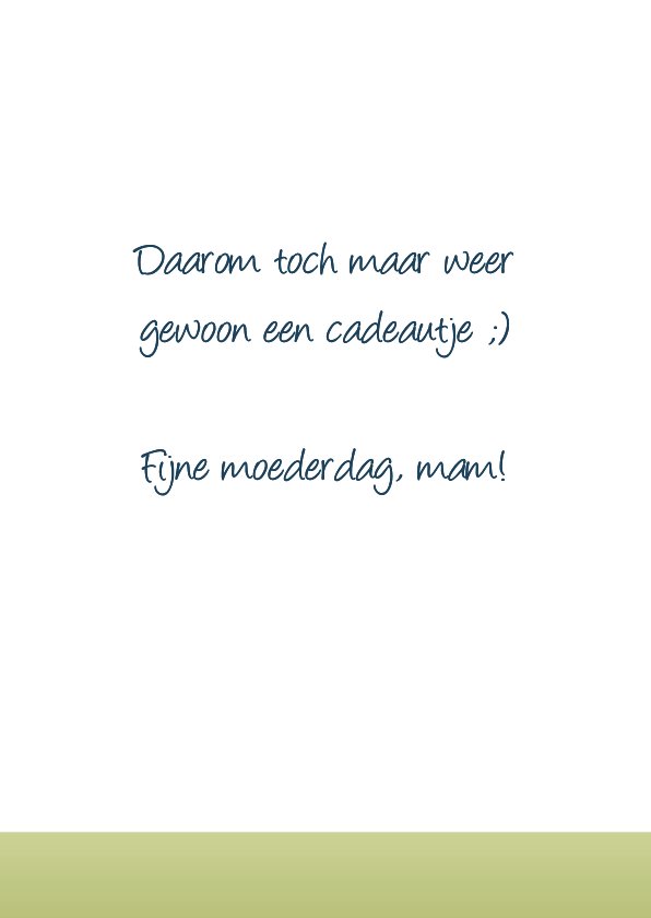 Moederdag tegoedbon iets te goed | Kaartje2go