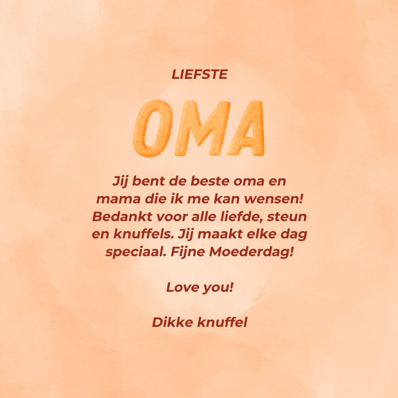 Moederdagkaart liefste oma en mama rode hartjes | Kaartje2go