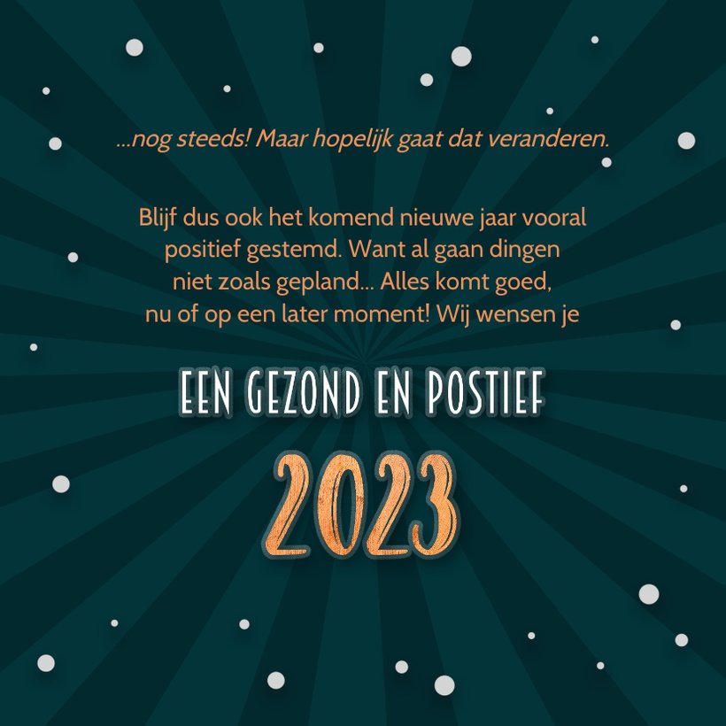 Nieuwjaarskaart Positief Negatief Kaartje Go