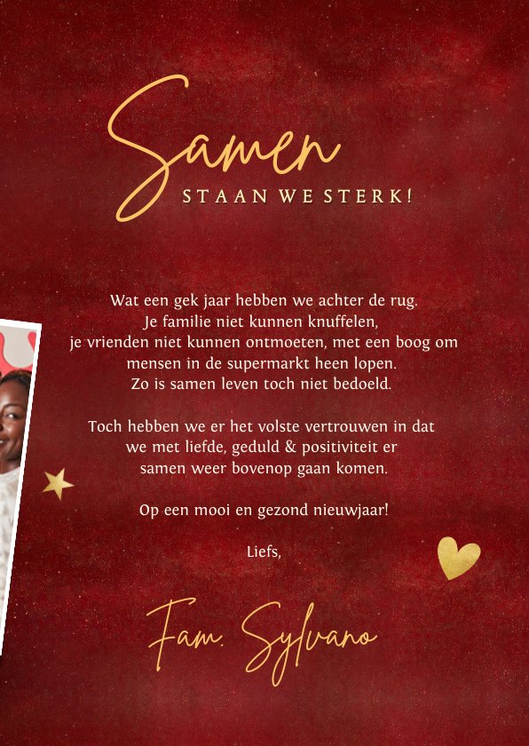 Rode Corona kerstkaart- samen gaat het lukken | Kaartje2go