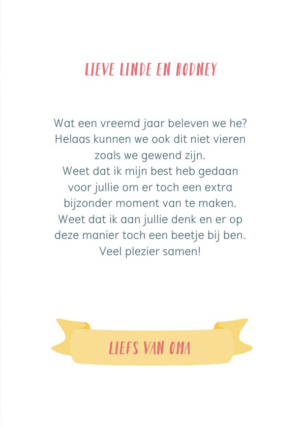 Sinterklaaskaart van oma aan de kleinkinderen