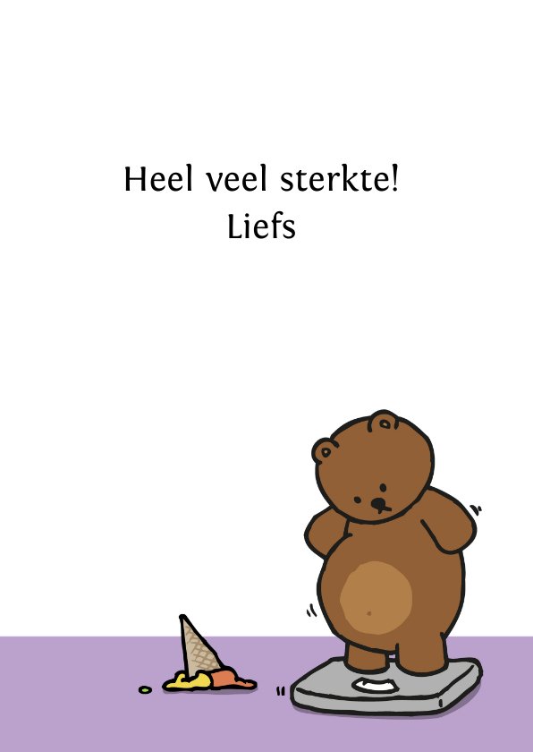 Sterkte kaart Dikke Knuffel Sterkte kaarten Kaartje2go