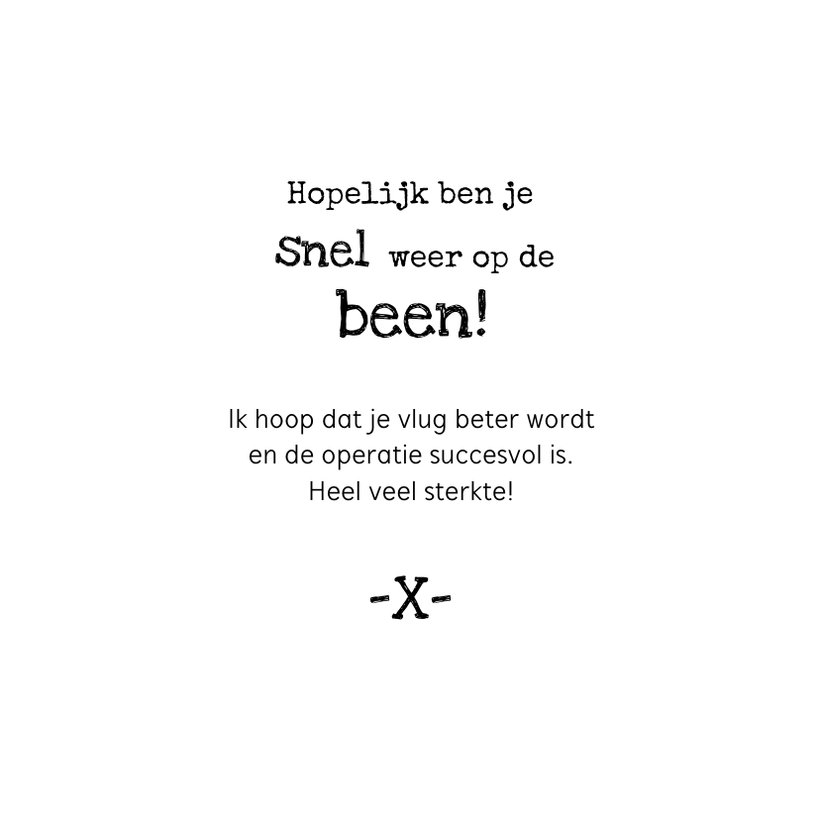 Sterkte Operatie Been Mopshond Grappig Kaartje2go