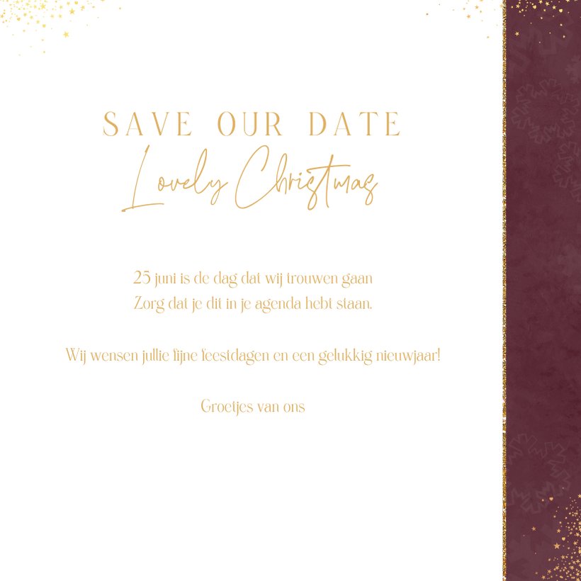 Stijlvolle foto kerst save the date kaart Kaartje2go