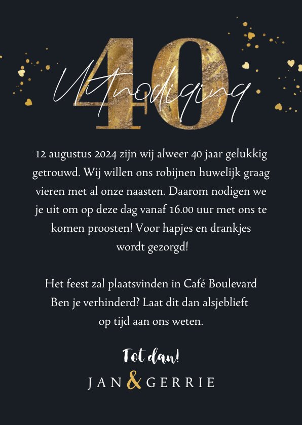 stijlvolle-uitnodiging-40-jaar-getrouwd-goud-kaartje2go