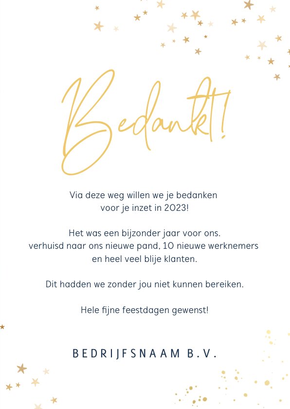 Stijlvolle Zakelijke Kerstkaart Bedankje Kaartje Go