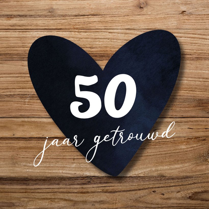 Uitnodiging 50 jaar huwelijk velvet look hout Kaartje2go Uitnodiging 50 jaar huwelijk velvet look hout Kaartje2go