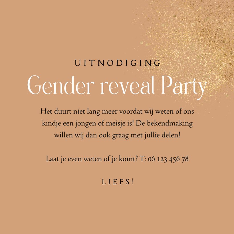 Uitnodiging Gender Reveal Stijlvol Ballonnen Kaartje2go 