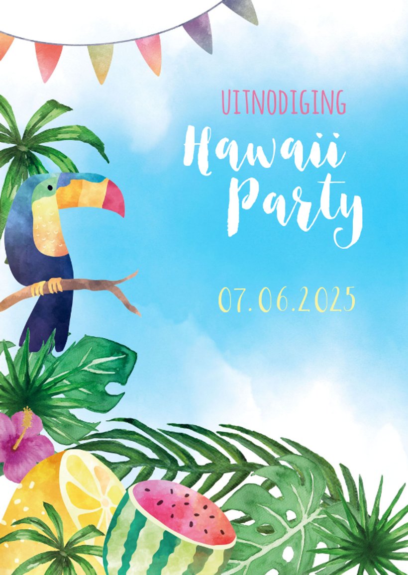 Uitnodiging Hawaii Party Uitnodigingen Kaartje Go